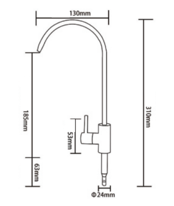 Stainless Steel Single Flow Faucet - alternate view