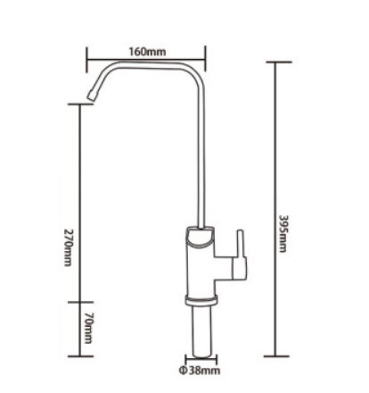 Stainless Steel Single Flow Faucet - alternate view